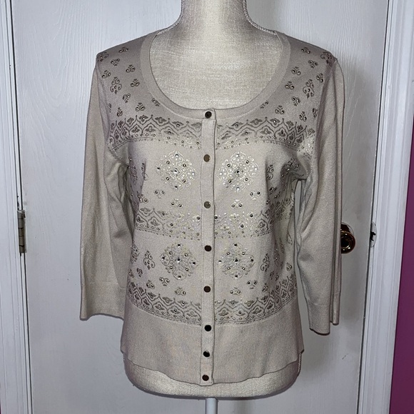 White House Black Market Sweaters - White House Black Market Embellished Cardigan Sweater